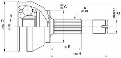 OPEN PARTS cvj546310 -  Шарнирный комплект, приводной вал